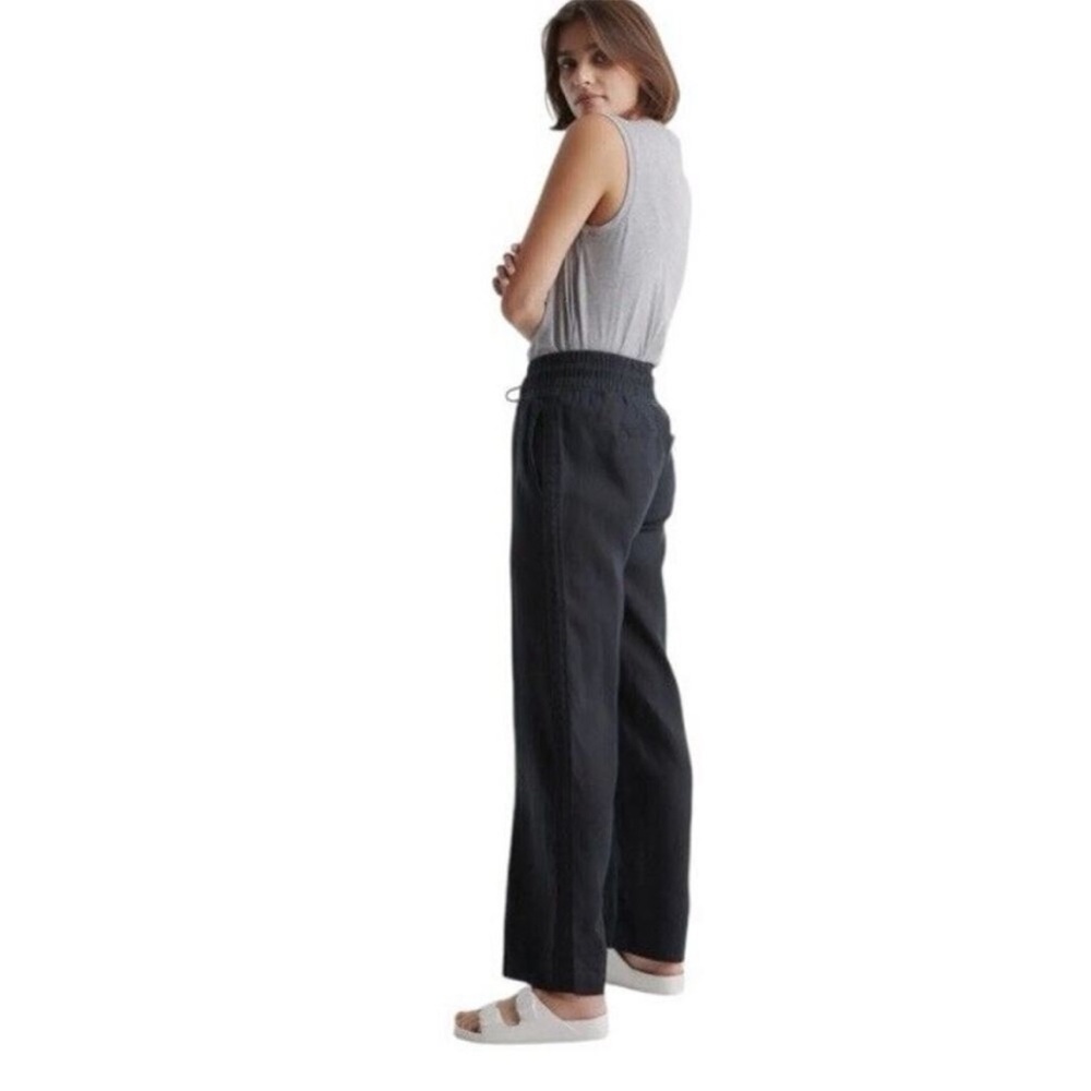 Quince Charcoal 💯Linen Pant Large - Picture 2 of 10